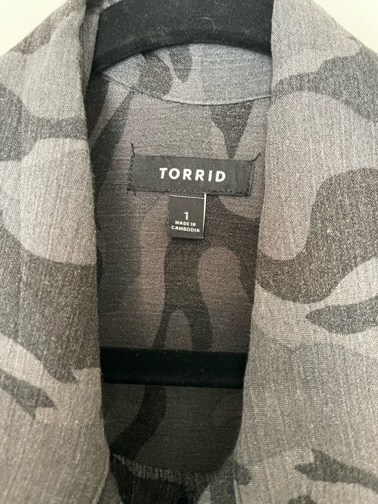 TORRID CAMO BUTTON UP SHIRT DRESS size 1X - Picture 4 of 4